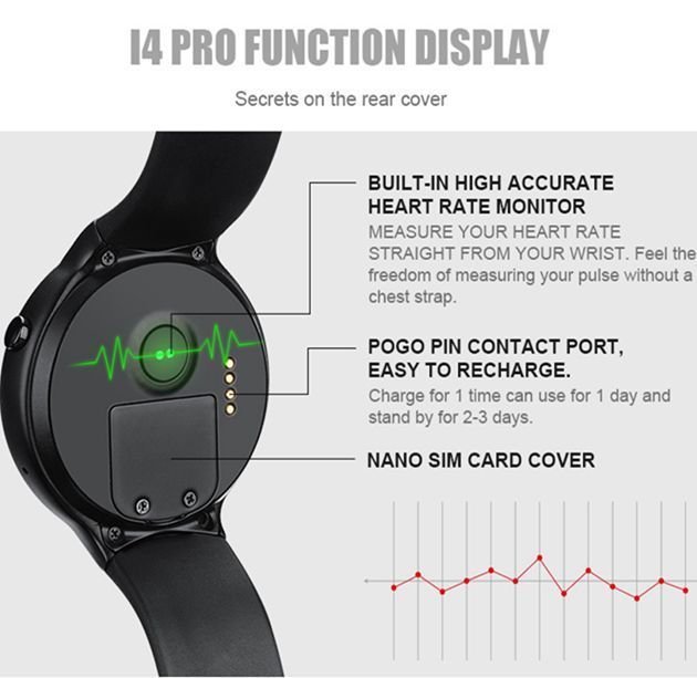 I4 Pro Heart Rate Smart : un téléphone dans une montre