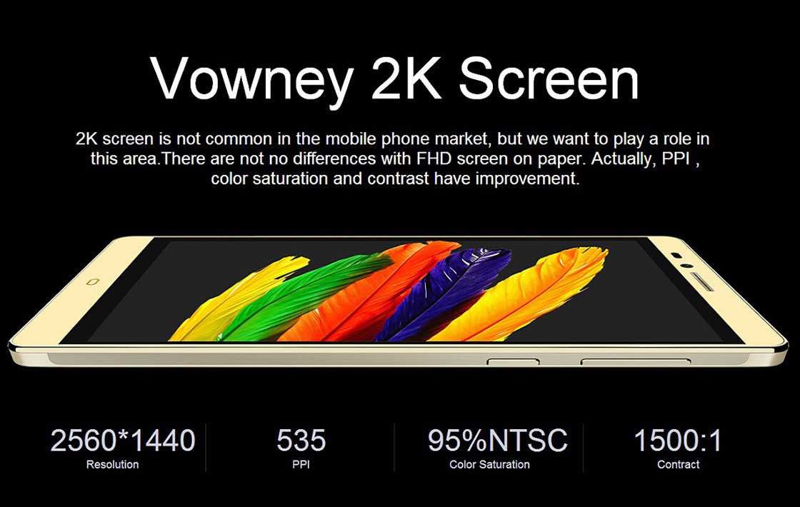 L'écran du Elephone Vowney offre une excellente résolution de 2K